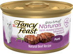 Purina Fancy Feast Pate Wet Cat Food Gourmet Naturals Beef Recipe With Added Vitamins, Minerals And Nutrients - 3 Oz. Can