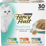 Purina Fancy Feast Seafood Classic Pate Collection Grain Free Wet Cat Food Variety Pack - (30) 3 oz. Cans