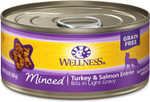 Wellness Complete Health Natural Grain Free Wet Canned Cat Food, Minced Turkey & Salmon Entree, 5.5-Ounce Can (Pack of 24)5.5 Ounce (Pack of 24)