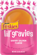 Purina Friskies Lil' Gravies Savory Salmon Flavor Cat Food Complement Lickable Cat Treats - 1.55 oz. Pouch