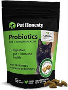 Pet Honesty Cat Probiotics Gut + Immune Health Chews - Supports Gut Health, Overall Immunity Health, Digestive Support, and Healthy Digestion, Cat Supplements & Vitamins - Chicken (30-Day Supply)