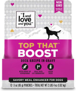 "I And Love And You" Top That Boost Wet Dog Food Pouch, Duck Recipe In Gravy, 3 Oz (Pack Of 12)