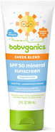 Babyganics Spf 50 Mineral Sunscreen Lotion, Sheer Blend, Uva Uvb Protection, Octinoxate & Oxybenzone Free, Water Resistant, Fragrance Free, 3 Oz Babyganics Spf 50 Mineral Sunscreen Lotion, Sheer Blend, Uva Uvb Protection, Octinoxate & Oxybenzone Free, Water Resistant, Fragrance Free, 3 Oz