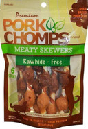 Pork Chomps Premium 6Ct Meaty Skewers, Brown , 3.98 Ounce (Pack Of 1)Brown3.98 Ounce (Pack Of 1)
