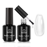 beetles Gel Polish 7 in 1 Clear Builder Nail Gel Set, 2Pcs 15ml Building Gel for Nail Apex Brush in Strengthener Hard Gel Extension Nail Glue Gel in a Bottle, Led Nail Lamp Gel RhinestoneB-2 Pcs 15ml Builder Nail Gel Set