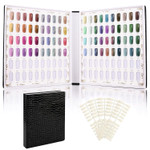 Segbeauty 120 Colors Sample Nails Display, Nail Gel Polish Organizer Colors Chart With 120 False Nail Tips, Nail Art Salon Home Diy Nail Swatch Stick Booklet Nail Supplies Tool Showcase Cardboard120 Colors Nail Display Chart-Black
