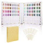 Segbeauty 120 Nail Color Chart Display, Nail Polish Organizer Colors Display Book With 120 Replacement Tips, Salon Nail Sample Chart Tool Nail Swatch Stick Nail Supplies Nail Art Diy Showing Shelf120 Colors Nail Display Chart-Gold