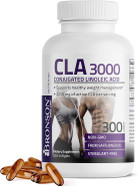 Bronson CLA 3000 Extra High Potency Supports Healthy Weight Management Lean Muscle Mass Non-Stimulating Conjugated Linoleic Acid 300 Softgels300 Count (Pack of 1)