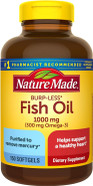 Nature Made Burp Less Fish Oil 1000 mg Softgels, Omega 3 Fish Oil Supplements for Healthy Heart Support, Omega 3 Supplement with 150 Softgels, 75 Day Supply150 Count (Pack of 1)