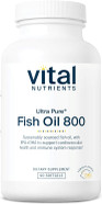 Vital Nutrients Ultra Pure Fish Oil 800 (Pharmaceutical Grade) | Omega 3 Fatty Acid | Hi-Potency Wild Caught | Cardiovascular Support with EPA and DHA* | Gluten, Dairy and Soy Free | 90 Softgels