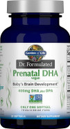 Garden of Life Dr. Formulated Prenatal Vegan DHA - Certified Vegan Omega 3 Supplement with 400mg DHA + DPA from Algal Omega 3 in Triglyceride Form, Non-GMO Algae Omega 3 for Vegans, 30 Softgels