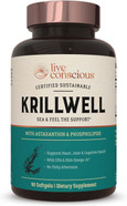 Live Conscious Krillwell, Joint, And Cognitive Support | Certified Sustainable Krill Oil 2X More Effective Than Fish Oil - 30 Day Supply90 Count (Pack Of 1) Live Conscious Krillwell, Joint, And Cognitive Support | Certified Sustainable Krill Oil 2X More Effective Than Fish Oil - 30 Day Supply90 Count (Pack Of 1)