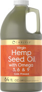 Carlyle Hemp Seed Oil | 64 fl oz | Virgin, Cold Pressed | with Omega 3, 6, 9 | Vegan, Non-GMO, Gluten Free