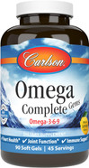 Carlson - Omega Complete Gems, Omega-3-6-9, Wild Caught, Sustainably Sourced, Heart Health, Joint Function & Immune Support, 90 Softgels