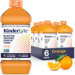 Kinderlyte | Natural Pediatric Electrolyte Solution | Doctor-Formulated For Rapid Rehydration | No Artificial Sweeteners, Colors Or Flavors | Kid-Friendly Taste (Orange, 6-Pack)