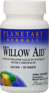 Planetary Herbals Willow Aid Tablets, 30 Count