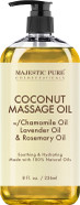 Majestic Pure Coconut Massage Oil - Ultra-Glide Formula With Soothing Aroma - Therapeutic Massage, Made With Natural Oils - All Skin Types, Men & Women - 8 Fl Oz Majestic Pure Coconut Massage Oil - Ultra-Glide Formula With Soothing Aroma - Therapeutic Massage, Made With Natural Oils - All Skin Types, Men & Women - 8 Fl Oz