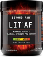 Beyond Raw Lit Af | Advanced Formula Clinical Strength Pre-Workout Powder | Contains Caffeine, L-Citruline, And Nitrosigine | Gummy Worm | 20 Servings Beyond Raw Lit Af | Advanced Formula Clinical Strength Pre-Workout Powder | Contains Caffeine, L-Citruline, And Nitrosigine | Gummy Worm | 20 Servings