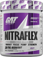 Gat Sport, Nitraflex Advanced Pre-Workout Powder, Increases Blood Flow, Boosts Strength And Energy, Improves Exercise Performance, Creatine-Free (Grape, 30 Servings) Gat Sport, Nitraflex Advanced Pre-Workout Powder, Increases Blood Flow, Boosts Strength And Energy, Improves Exercise Performance, Creatine-Free (Grape, 30 Servings)