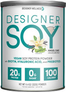 Designer Wellness, Soy Isolate Protein Powder With Biotin, Hyaluronic Acid And Prebiotics, Vegan, Zero Sugar, Non-Gmo, Angel Cake Natural Vanilla Flavor, 11.4 Ounces Designer Wellness, Soy Isolate Protein Powder With Biotin, Hyaluronic Acid And Prebiotics, Vegan, Zero Sugar, Non-Gmo, Angel Cake Natural Vanilla Flavor, 11.4 Ounces