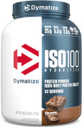 Dymatize ISO 100 Whey Protein Powder with 25g of Hydrolyzed 100% Whey Isolate, Fudge Brownie, 49 Ounce