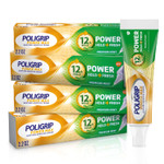 Super Poligrip Power Max Power Hold + Fresh Denture Cream, Premium Peppermint - 2.2 Oz X 4