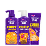 Aussie Kids Shampoo, Conditioner, And Leave-In Conditioner Bundle For Curly Hair, Sulfate And Paraben Free Aussie Kids Shampoo, Conditioner, And Leave-In Conditioner Bundle For Curly Hair, Sulfate And Paraben Free