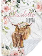 Personalized Baby Blanket For Girls, Custom Baby Blanket With Name, Soft Flannel With Double Layer Dotted Backing, Receiving Swaddle Blanket Suitable For Toddler, Natural Floral Highland Cow(47X60)Highland Cow347X60" Personalized Baby Blanket For Girls, Custom Baby Blanket With Name, Soft Flannel With Double Layer Dotted Backing, Receiving Swaddle Blanket Suitable For Toddler, Natural Floral Highland Cow(47X60)Highland Cow347X60"