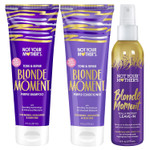 Not Your Mother's Blonde Moment Purple Shampoo, Purple Conditioner, and Leave-In Conditioner (3-Pack) - Ideal for Blonde, Highlighted Brunette, and Silver Hair - Tone and Repair Hair