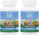 NaturesPlus Animal Parade Tooth Fairy Children's Chewables - Natural Vanilla Flavor - 90 Animal-Shaped Tablets, Pack of 2 - Dental Health Supplement - Vegetarian, Gluten Free - 90 Total Servings90 Chewables (Pack of 2)