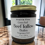 Prairie Fire Candles Beef Tallow Balm - 8 Oz - Organic Grass Fed - Body Butter - Moisturizing Skin Care Fragrance Free - 8 Oz