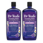 Dr Teal's Foaming Bath with Pure Epsom Salt, Sleep Blend with Melatonin, Lavender & Chamomile Essential Oils, 34 fl oz (Pack of 2) (Packaging May Vary)