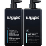 Blackwood For Men Hydroblast Moisturizing Shampoo & Pure Moisture Body Wash - Vegan Nourishing Hair & Skin Duo With Ginseng, Ginger, & Menthol - Sulfate, Paraben, & Cruelty-Free (17 Oz)