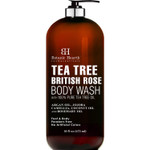 BOTANIC HEARTH Tea Tree Body Wash with British Rose Extract, Helps with Nails, Athletes Foot, Ringworms, Jock Itch, Acne, Eczema & Body Odor, Soothes Itching & Promotes Healthy Skin and Feet, 16 fl oz