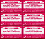 Dr. Bronner'S - Pure-Castile Bar Soap (Rose, 5 Ounce, 6-Pack) - Made With Organic Oils, For Face, Body And Hair, Gentle And Moisturizing, Biodegradable, Vegan, Cruelty-Free, Non-Gmo5 Ounce (Pack Of 6) Dr. Bronner'S - Pure-Castile Bar Soap (Rose, 5 Ounce, 6-Pack) - Made With Organic Oils, For Face, Body And Hair, Gentle And Moisturizing, Biodegradable, Vegan, Cruelty-Free, Non-Gmo5 Ounce (Pack Of 6)