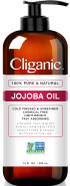 Cliganic Jojoba Oil Non-GMO, Bulk 16oz | 100% Pure, Natural Cold Pressed Unrefined Hexane Free Oil for Hair & Face16 Fl Oz (Pack of 1)