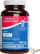 Anabolic Laboratories Msm Tablets 1000Mg - 120 Vegetarian Msm Nutritional Supplements - Promotes Healthy Joints And Skin - Msm With Optimsm