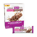 Love Good Fats High Protein Bars - Rich Chocolate Caramel Protein Bar - 12 Pack