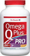 Dr. Sinatra Omega Q Plus PRO  Professional Strength Heart and Healthy Aging Support with 200 mg of CoQ10 and 90 mg of Resveratrol for Optimal Cellular Energy Production