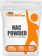 BULKSUPPLEMENTS.COM NAC Powder - N-Acetyl Cysteine 600mg, NAC Supplement, NAC 600 mg - Brain & Antioxidants Supplement - Gluten Free, 600mg per Serving, 417 Servings, 250g (8.8 oz)417 Servings (Pack of 1)