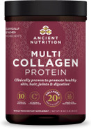 Ancient Nutrition Collagen Powder Protein With Probiotics, Unflavored Multi Collagen Protein With Vitamin C, 45 Servings, Hydrolyzed Collagen Peptides Supports Skin And Nails, Gut Health, 16Oz