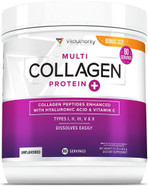 Multi Collagen Peptides Plus Hyaluronic Acid and Vitamin C Hydrolyzed Collagen Proteins Types I II III V and X 80 Servings Unflavored