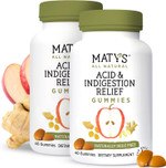 Matys Acid & Indigestion Relief Gummies, Safe Antacid for Occasional Acid Reflux & Heartburn in Adults & Kids 4 Yrs Old +, Low Sugar, Gluten Free, Vegan Made with Apple Cider Vinegar, 2 Pack, 80 count80 Count (Pack of 2)