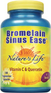 Nature's Life Bromelain Sinus Ease 1200mg with Vitamin C & Quercetin Sinus Health, Immune Function & Seasonal Support 100 Vegetarian Capsules