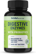 Digestive Enzymes with Probiotics for Bloating Relief & Digestive Health for Women & Men | 400MG Enzyme Blend with Probiotic Strains for Digestion & Gut Health | Vegetarian, 3rd-Party Tested | 60 ct