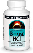 Betaine HCL 650mg Source Naturals, Inc. 90 Tabs