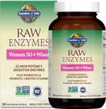 Garden Of Life 22 Digestive Enzymes For Women 50 & Over With Bromelain, Papain & Lactase Plus Probiotics & Vitamins B12, Biotin & Zinc  Raw Enzymes  Non-Gmo, Gluten-Free, Vegetarian, 90 Capsules
