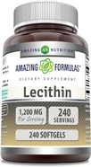 Amazing Formulas Lecithin 1200Mg High Potency 240 Softgels Supplement | Non-Gmo | Gluten Free240 Count (Pack Of 1) Amazing Formulas Lecithin 1200Mg High Potency 240 Softgels Supplement | Non-Gmo | Gluten Free240 Count (Pack Of 1)