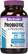 Bluebonnet Nutrition Probiotic And Prebiotic, 30 Billion Cfu Per Serving, Supports Immune & Aids In Digestive Health, Gluten-Free, Non-Gmo, 30 Count Bluebonnet Nutrition Probiotic And Prebiotic, 30 Billion Cfu Per Serving, Supports Immune & Aids In Digestive Health, Gluten-Free, Non-Gmo, 30 Count