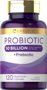 Carlyle Probiotics With Prebiotics | 120 Capsules | 50 Billion Active Organisms | Non-Gmo & Gluten Free Supplement